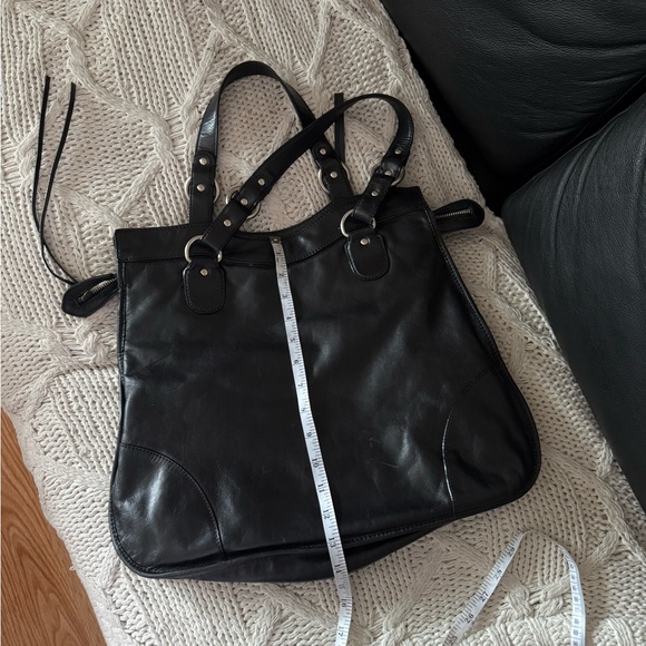 Club Monaco Black Leather Tote with Front Zip - Picture 8 of 8